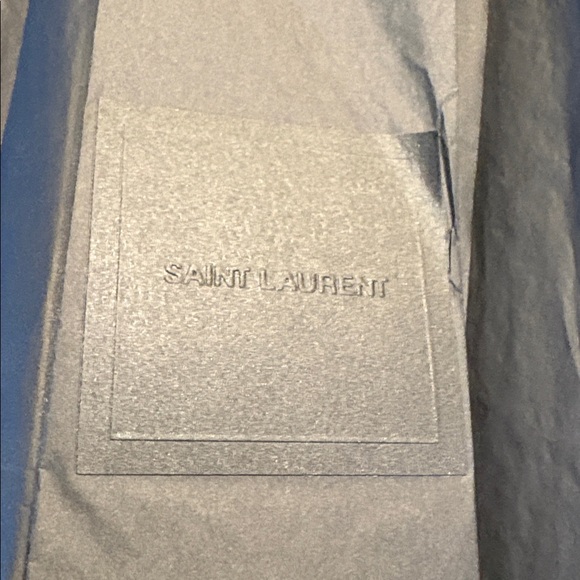 YSL Grain De Poudre Matelasse Chevron Monogram Monochrome Chain Wallet Black - Picture 13 of 13